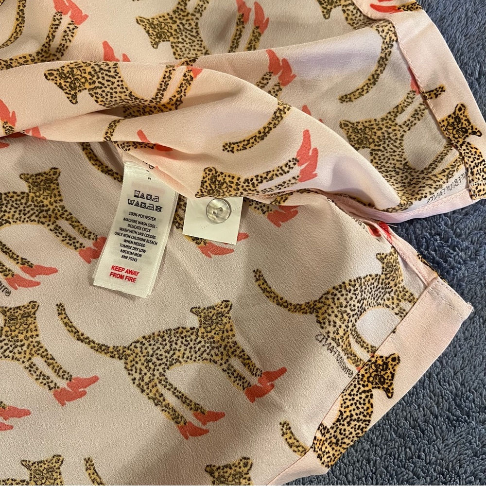 Bouffants & Broken Hearts Cheetah Shorty Pajama Set Medium Pink - Picture 8 of 17